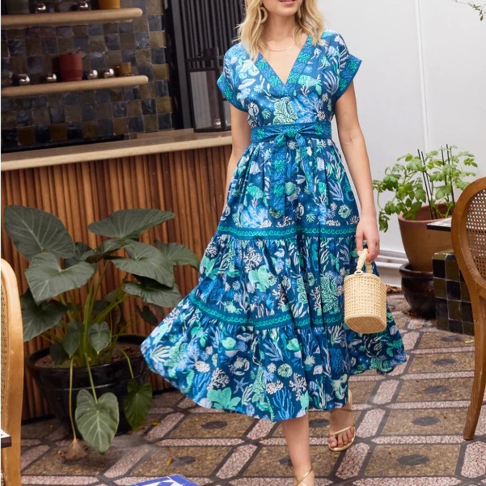 Floral Blue Maxi Dress